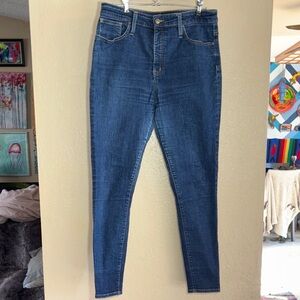MADEWELL high-rise skinny dark blue jeans, 32 inch waist 28 inch inseam. Have